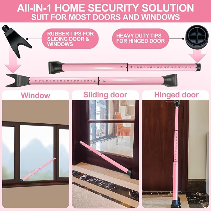 Rerishom Door Security Bar, Door Stoppers Security bar, Heavy Duty Door Lock - Image 2