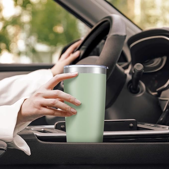 20 oz Tumbler with Lid Stainless Steel Insulated Tumblers Bulk Double Wall Vacuum Cups Powder Coated Travel Mug Keep Drinks Cold and Hot, Sagebrush Green, 12 Pack - Image 5