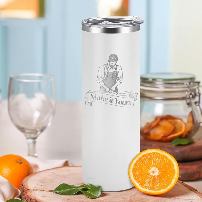YOUKE OLA 16 Pack Stainless Steel Skinny Tumblers Bulk Straight Double Wall Powder Coated Insulated Tumbler with Lid and Straw for Laser Engrave, DIY Gift, 20oz White - Image 7
