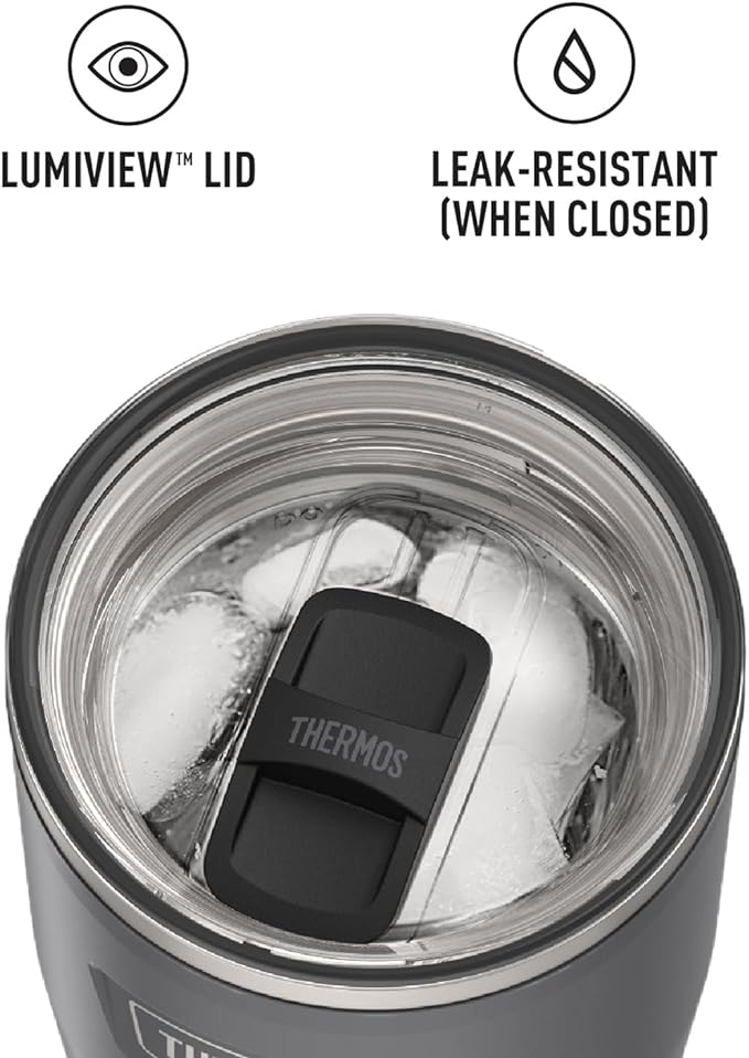 THERMOS ICON SERIES Stainless Steel Cold Tumbler with Slide Lock, 24 Ounce, Granite - Image 5