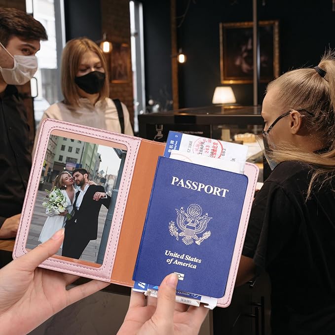 Rose Gold & Gray Passport Holder - Image 3