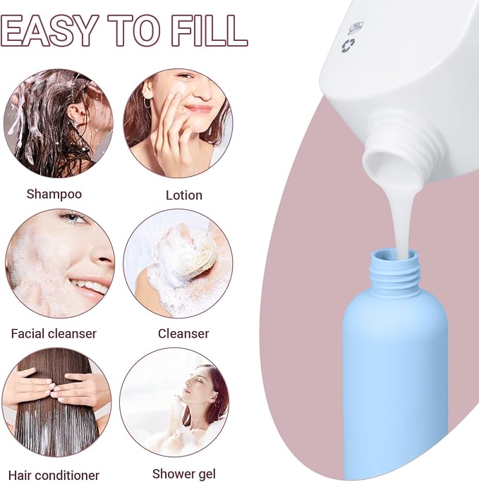 Travel Shampoo Bottle, Empty Plastic Squeeze Bottles 8.8oz - Image 3
