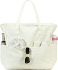 LEDAOU Large Beach Tote Bag Women Waterproof Sandproof Zipper Beach Tote Bag by LEDAOU