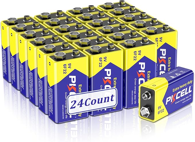 9V 6F22 Batteries High-Power Batteries Long Battery Life 9 Volt Carbon by Pkcell