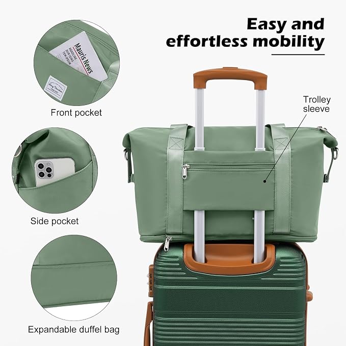 LONG VACATION 3 Piece Carry On Luggage 20 Inch Suitcase - Image 5