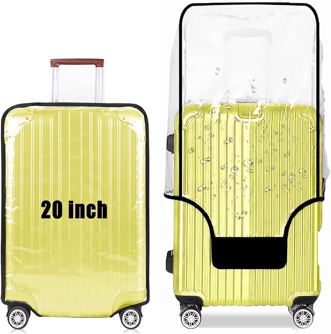 20 Inch Clear PVC Luggage Cover, 0.2mm Thick Lightweight Waterproof, by Gigabit