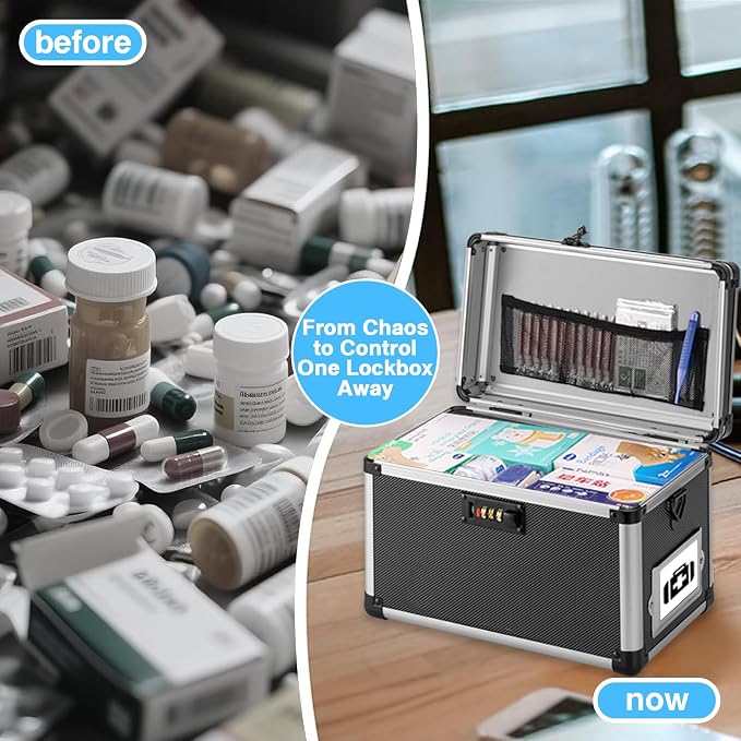 13.4 x 8 x 8.7 Inch Lockable Storage Box - Image 4