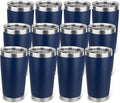 20oz Stainless Steel Tumbler Bulk with Lid, Travel Mug - Double Wall Vacuum Powder Coated Cup - Navy Blue, 12 Pack by Unknown