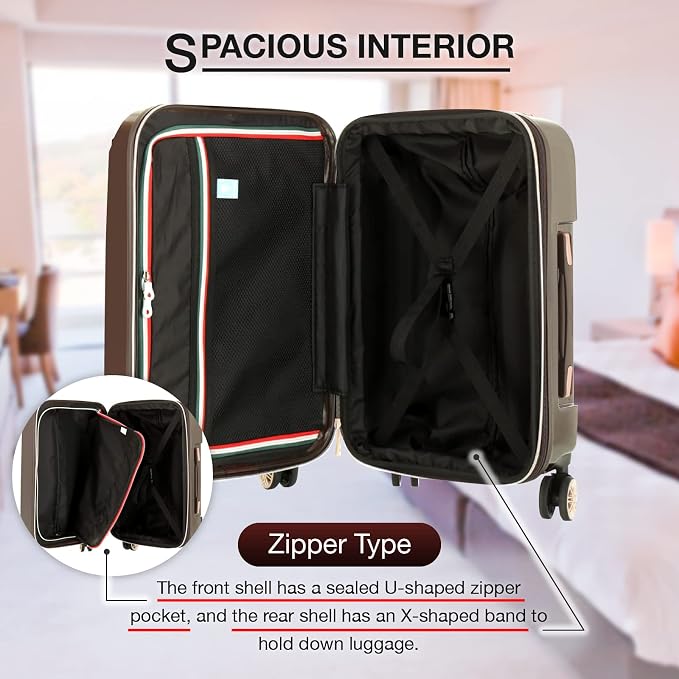 LEGEND WALKER Hardside Expandable Zipper Luggage, 5122-55-GR - Image 4