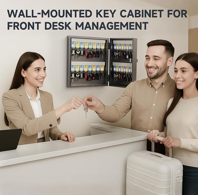48 Key Cabinet Organizer, Key Lock Box, Key Safe Security Storage Lockbox Holder - Image 3