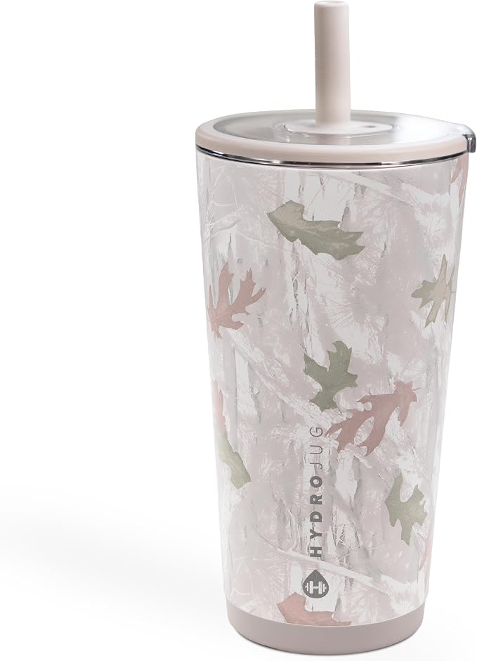 HydroJug Everyday Tumbler 20 oz – Ceramic-Lined Insulated Tumbler with Straw and Soft-Touch Lid, Cup Holder Friendly, Double-Wall Vacuum Insulation, Reusable Travel Cup – Camo by Hydrojug
