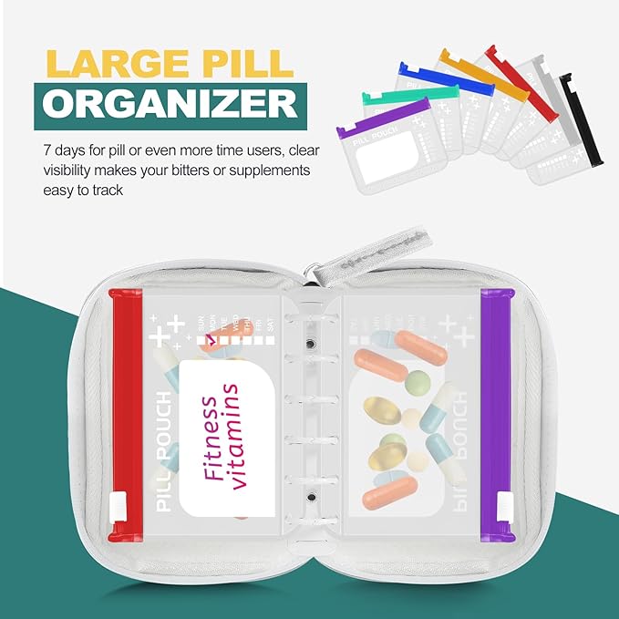 A7-L Water-Proof Pill Pouch Set， Large Pill Organizer, BPA Free, A7-L Pill - Image 5