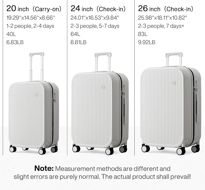 mixi 24 Inch Checked Luggage PC Hardshell Suitcases - Image 6