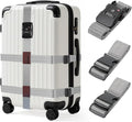 Luggage Straps with TSA Lock, Adjustable Heavy Duty Grey Luggage Straps by LUCKLISA