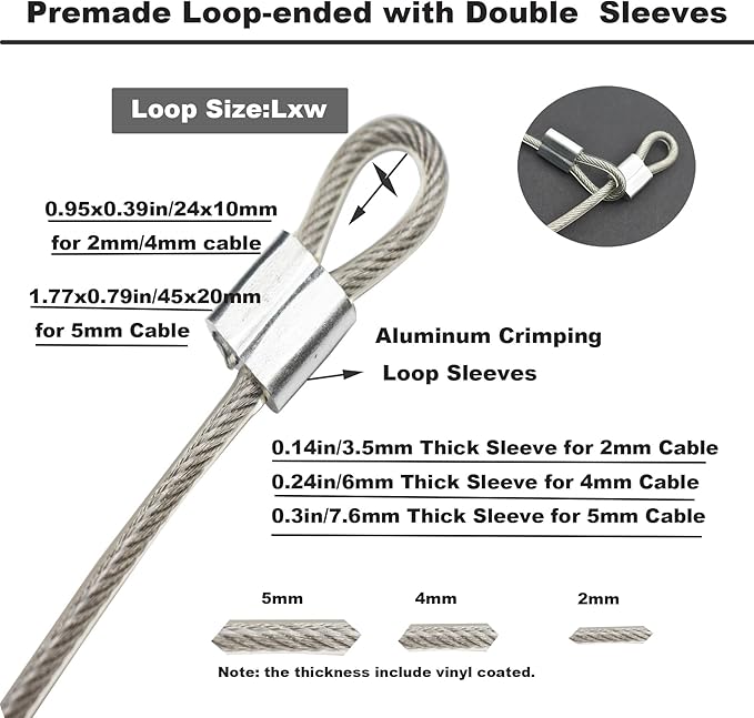 10 Pcs 2mm Wire 24 inch Vinyl Coated Stainless Steel Cable - Image 4