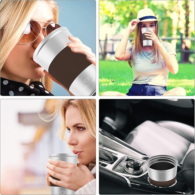 CS COSDDI 12 oz Stainless Steel Vacuum Insulated Tumbler - Coffee Travel Mug Spill Proof with Lid - Coffee Cups for Keep Hot/Ice Coffee,Tea and Beer - Image 7