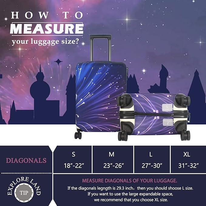 Explore Land Travel Luggage Cover Suitcase Protector Fits 23-26 Inch Case - Image 5