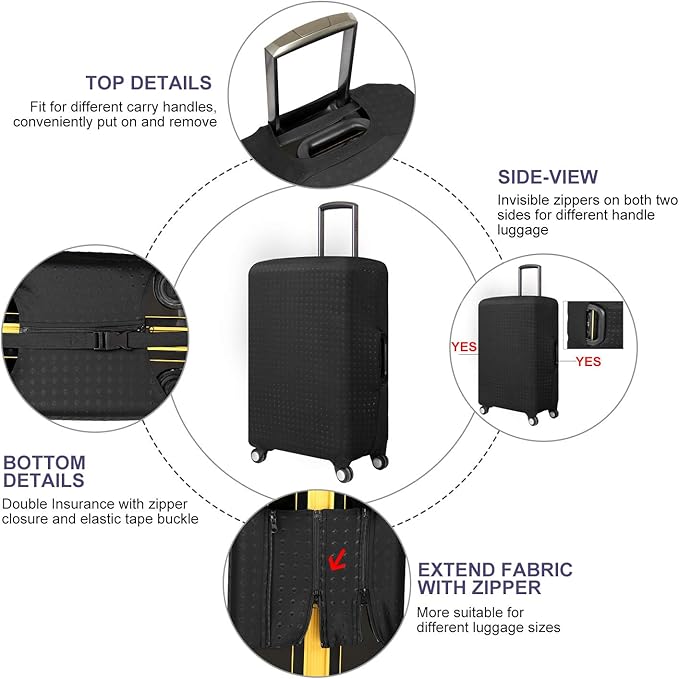 7-Mi Travel Suitcase Protective Cover 26"-28" Suitcase Protective Cover & High - Image 2