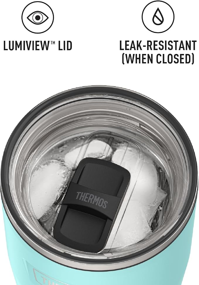 THERMOS ICON SERIES, Stainless Steel Tumbler with Slide Lock, 24 Ounce, Sea Green - Image 5