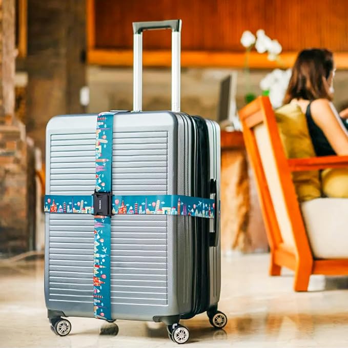 Adjustable Travel Luggage Strap Suitcase Belt Travel Bag Accessories 1.96 in W - Image 5