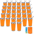 IEOVIEE 32 Pack, 20oz Stainless Steel Bulk Tumblers with Lids and Straws, Double Wall Insulated Travel Coffee Mug, Durable Powder Coated Tumbler Bulk Cup for Cold and Hot Drinks(Orange) by IEVOIEE