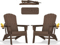 Folding Adirondack Chair with Cup Holder Set of 2, HDPE Patio Chairs, by nevilywood