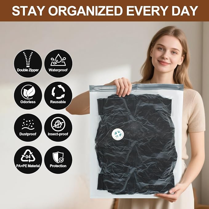 12 Pack Vacuum Storage Bags, Space Saver Bags - Image 5