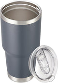 30 oz Tumbler with Lid Stainless Steel Tumblers Vacuum Insulated Cup Reusable Powder Coated Travel Mug Double Wall Leak Proof Portable Cups Keep Cold Drinks for 12 Hours, Gray, 1 Pack by CoolYoleb