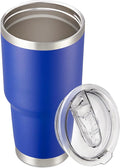 30 oz Tumbler with Lid Stainless Steel Tumblers Vacuum Insulated Cup Reusable Powder Coated Travel Mug Double Wall Leak Proof Portable Cups Keep Cold Drinks for 12 Hours, Blue, 1 Pack by CoolYoleb