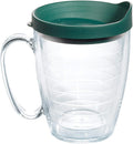 Tervis Clear & Colorful Lidded Made in USA Double Walled Insulated Tumbler Travel Cup Keeps Drinks Cold & Hot, 16oz Mug, Hunter Green Lid by TervisTumblerCompany
