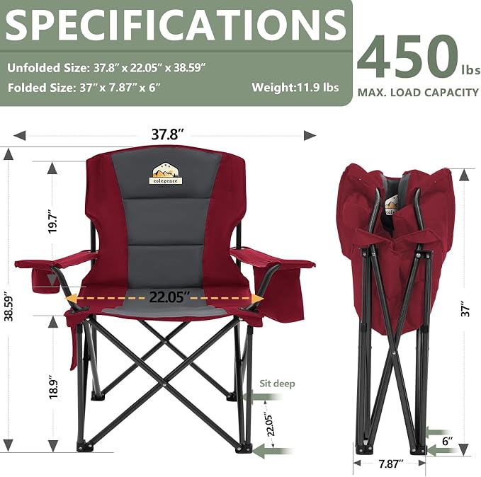 Oversized Camping Chairs 2 Pack - Image 3