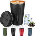 MOMSIV 12oz Travel Mug, Insulated Coffee Cup with Leakproof Lid, Vacuum Stainless Steel Double Walled Reusable Tumbler for Hot and Cold Water Coffee and Tea In Travel and Car Black by MOMSIV