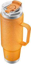 Meoky 40oz Tumbler with Handle, Stainless Steel Travel Mug with 2-in-1 Straw and Sip Lid, Vacuum Insulated Coffee Mug, 100% Leak Proof, Keeps Cold for 34 Hours or Hot for 10 Hours (Maple) by MEOKY