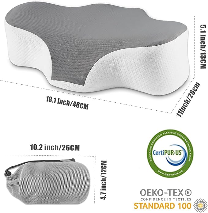 Bespilow Travel Pillow for Sleeping, Cervical Neck Support Pillow for Neck Pain - Image 8