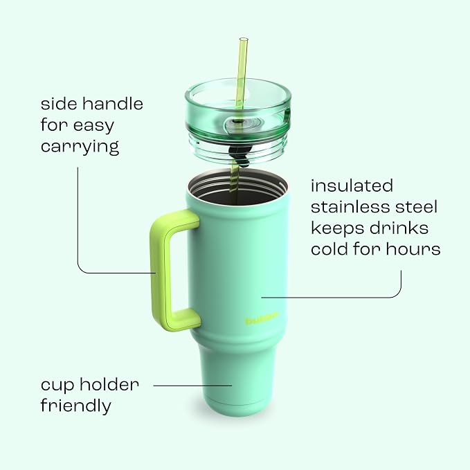 bubba 40 oz Insulated Stainless Steel Tumbler with Handle and Straw - Leakproof, Dishwasher Safe, Cup Holder Tumbler, Lead-Free and BPA-Free, Tropical Eclipse - Image 5