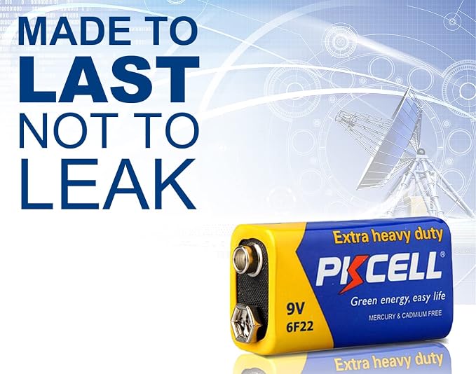 PKCELL 9V Battery Carbon Zinc for Smoke Detectors 6F22 Battery, Ultra - Image 8