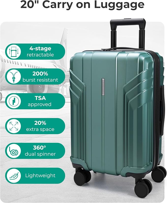 BAGSMART Expandable Carry On Luggage 22x14x9 Airline Approved, 1OO% PC - Image 3