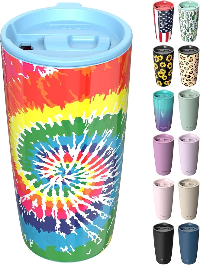TILUCK 20 oz Insulated Tumbler with BPA-Free Lid, Stainless Steel Vacuum Travel Coffee Mug, Double Wall Coffee Tumbler（20oz，RotatingRainbow） by TILUCKBringsGoodLuck