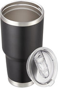 30 oz Tumbler with Lid Stainless Steel Tumblers Vacuum Insulated Cup Reusable Powder Coated Travel Mug Double Wall Leak Proof Portable Cups Keep Cold Drinks for 12 Hours, Black, 1 Pack by CoolYoleb