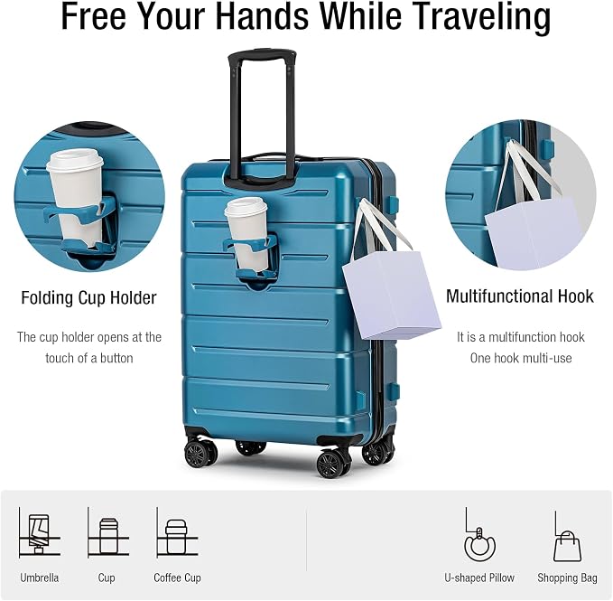 KYME Luggage Sets 2 Piece Hardshell 22"/26" Suitcase - Image 2