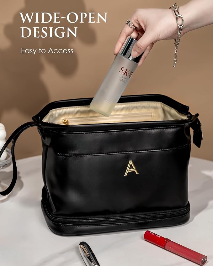 Initial Makeup Bag, Daughter Gifts, Personalized Double Layer Cosmetic Bag - Image 5