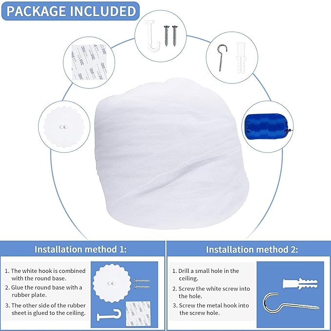 Mosquito Net for Bed, Large White Bed Canopy for Girls, Hanging Bed Net - Image 5