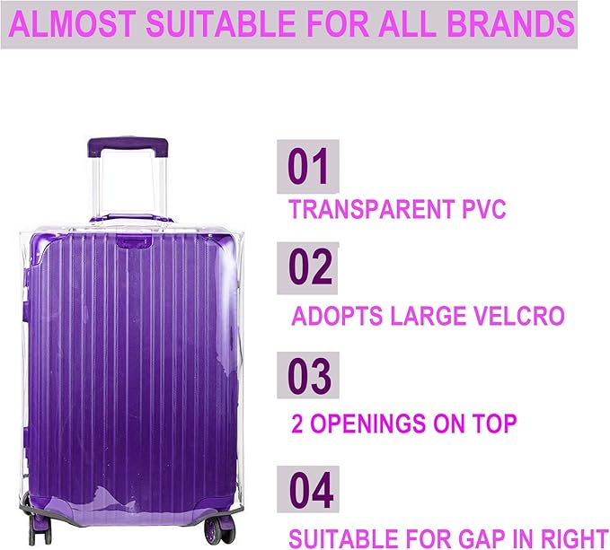 28 Inch Full Clear PVC Suitcase Cover Protectors - Image 4