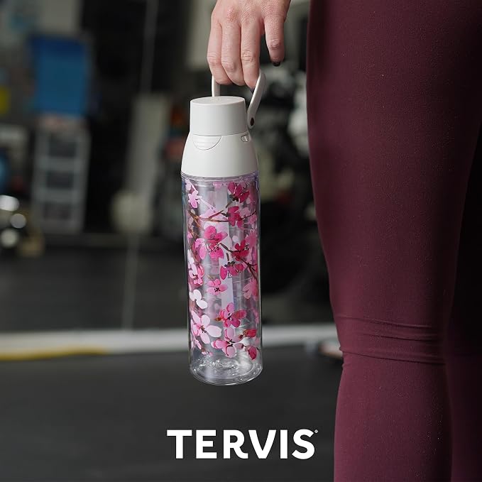 Tervis Venture Lite Clear & Colorful Lidded Made in USA Double Walled Insulated Tumbler Travel Cup Keeps Drinks Cold & Hot, 24oz Water Bottle, White Lid - Image 7