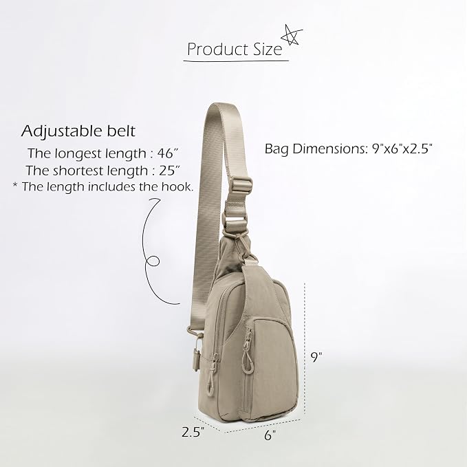 ODODOS Daily Sling Bag with Adjustable Straps Crossbody Chest Bag Lightweight - Image 6