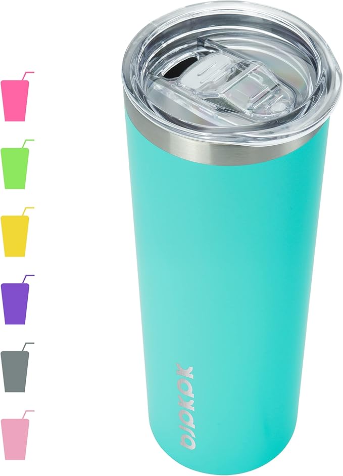 BJPKPK 20 oz Skinny Tumbler Stainless Steel Coffee Mug Slim Vacuum Insulated Travel Cup,Turquoise by BJPKPK