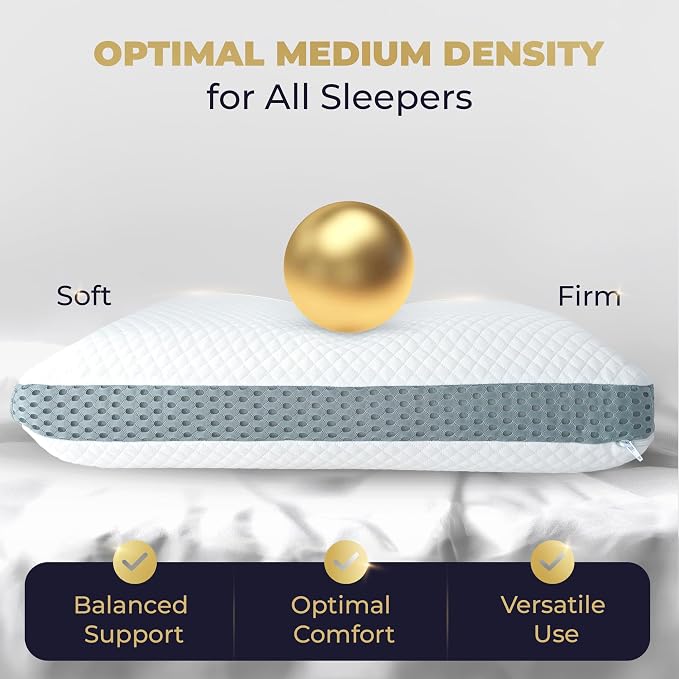 Royal Therapy Memory Foam Pillow, Queen Pillow Neck Pain Relief, Neck and - Image 3