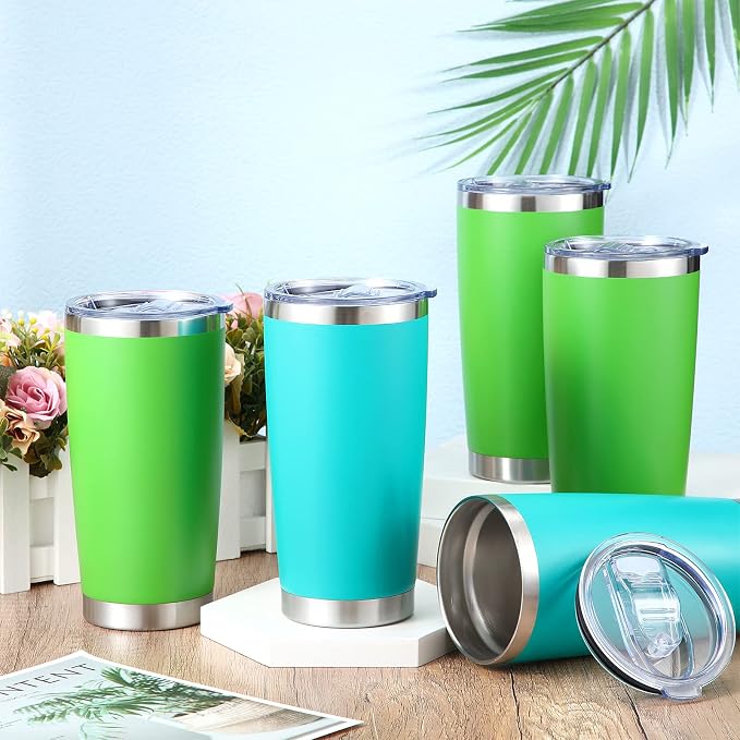 Sieral 36 Pack Stainless Steel Tumblers Bulk with Lids Double Wall Vacuum Insulated Coffee Cups Blank leakproof Powder Coated Tumblers for Engraving Wedding Graduation Party Favors(20 oz,Multicolor) - Image 4