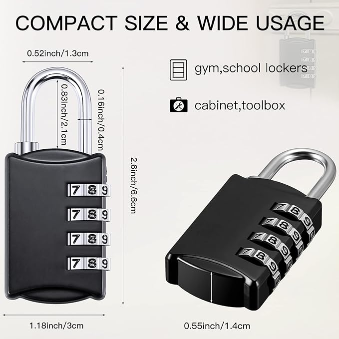 Sadnyy 15 Pcs 4 Digit Combination Locks Combination Padlock Luggage Number - Image 2