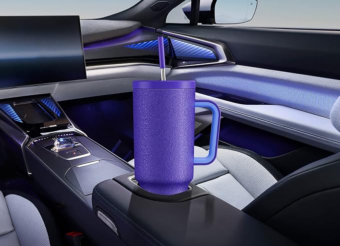 Meoky 40oz Tumbler with Handle, Leak-proof Lid and Straw, Insulated Coffee Mug Stainless Steel Travel Mug, Keeps Cold for 34 Hours or Hot for 10 Hours (Offshore) - Image 7